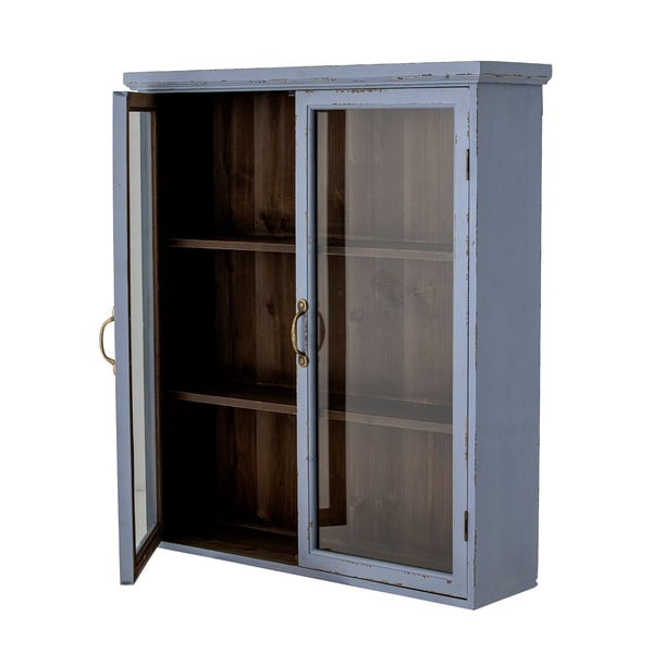 Niebieska wisząca witryna z litego drewna jodłowego 81x91 cm Hazem – Bloomingville-image-3