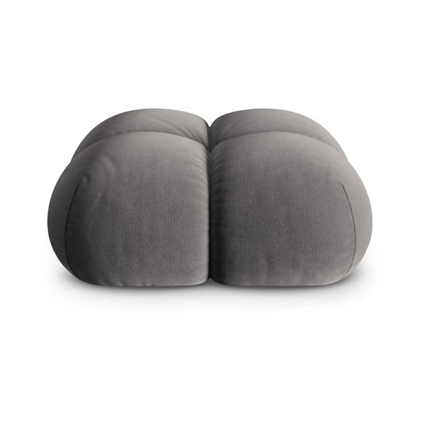 Szary aksamitny podnóżek Loretto – Cosmopolitan Design