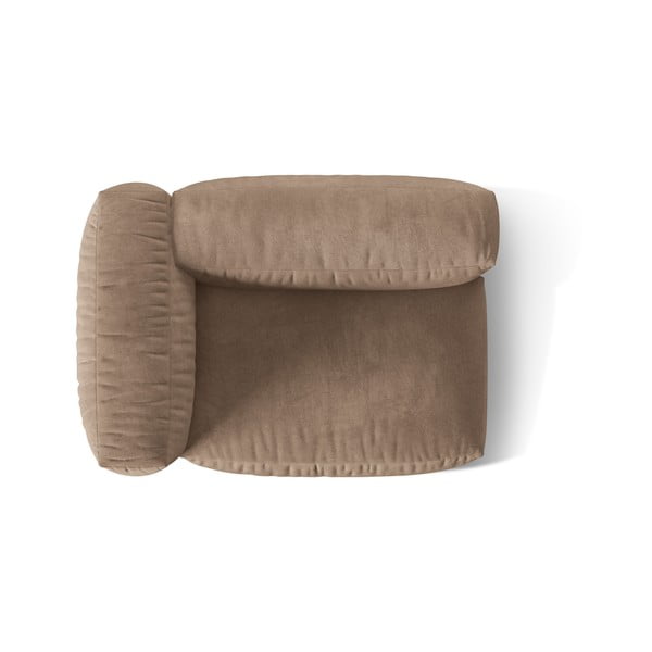 Jasnobrązowy aksamitny moduł sofy (lewostronny) Martina – Micadoni -image-3