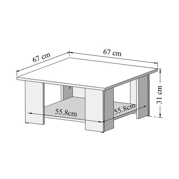 Stolik w dekorze dębowym z czarnym blatem 67x67 cm Square – TemaHome -image-4