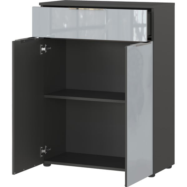 Szara wysoka wisząca szafka łazienkowa 71x95 cm Vasio – Germania-image-3