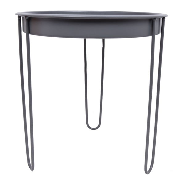 Szary metalowy stolik ogrodowy Ewax Skinny, ⌀ 33 cm