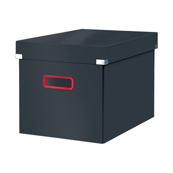 Szary kartonowy pojemnik z pokrywką 32x36x31 cm Click&Store – Leitz