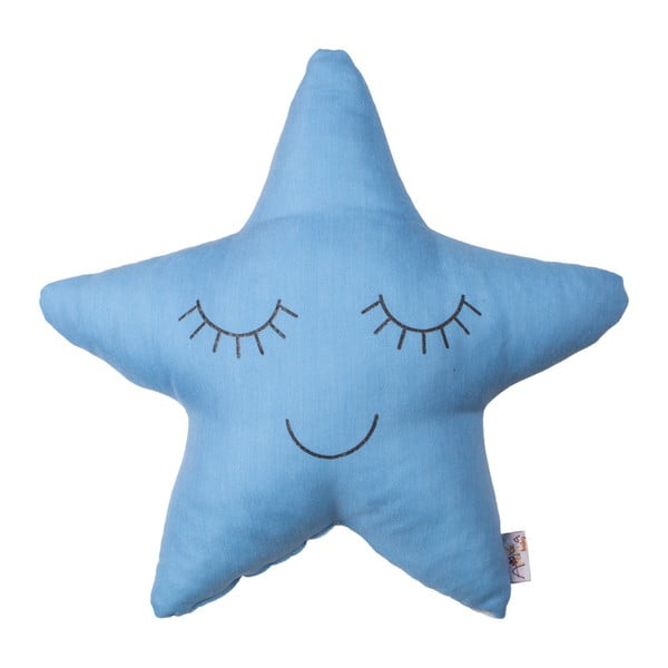 Niebieska poduszka dziecięca z domieszką bawełny Mike & Co. NEW YORK Pillow Toy Star, 35x35 cm