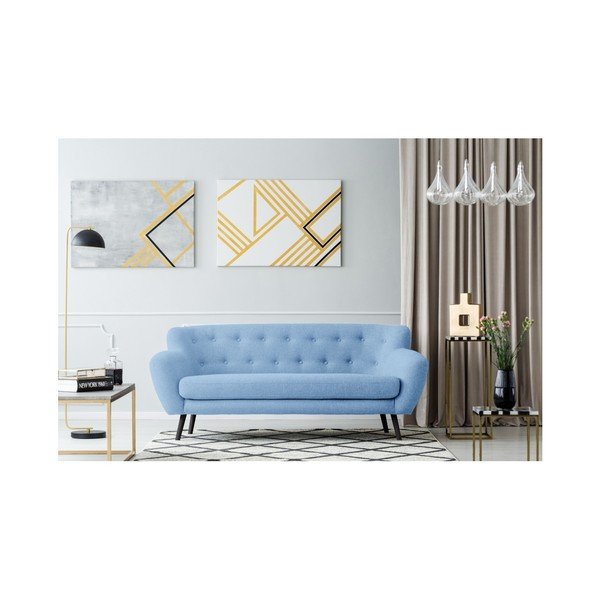 Jasnoniebieska sofa trzyosobowa Kooko Home Rock-image-1