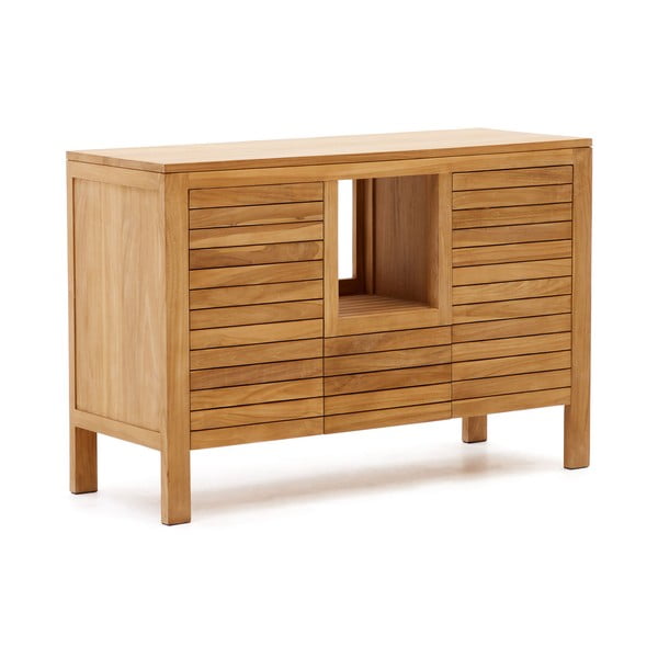 Niska szafka pod umywalkę z litego drewna tekowego 120x80 cm Neria – Kave Home-image-2
