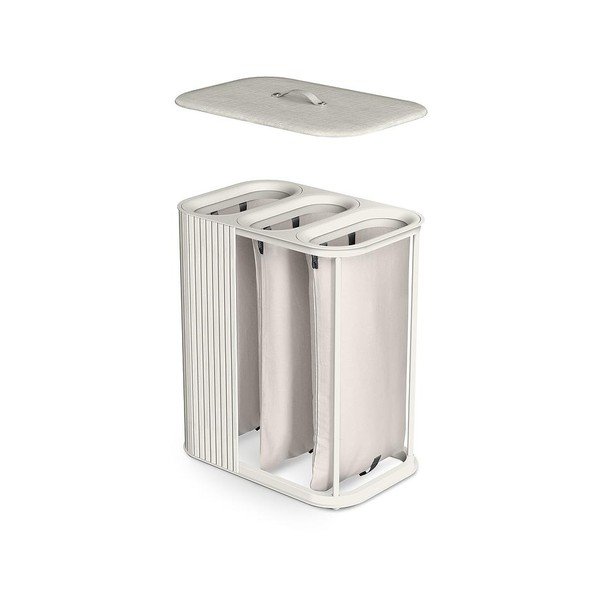 Beżowy bambusowy kosz na pranie 3x30 l Tota Trio Luxe – Joseph Joseph-image-1