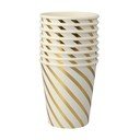 Papierowe jednorazowe kubki zestaw 8 szt. Gold Swirl – Meri Meri