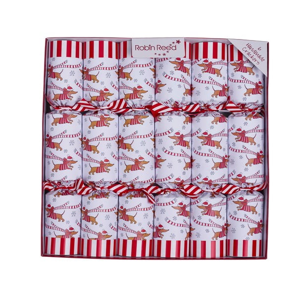 Crackery świąteczne zestaw 6 szt. Racing Sausage Dog – Robin Reed