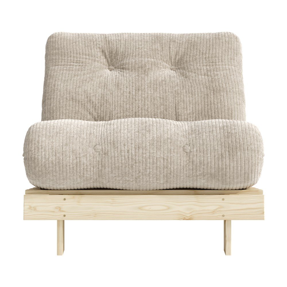Kremowy rozkładany sztruksowy fotel futon Roots – Karup (zdjęcie 3)