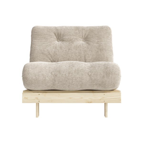 Kremowy rozkładany sztruksowy fotel futon Roots – Karup-image-3