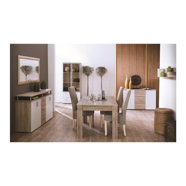 Dwudrzwiowa komoda z 3 szufladami w kolorze drewna 13Casa Function-image-2