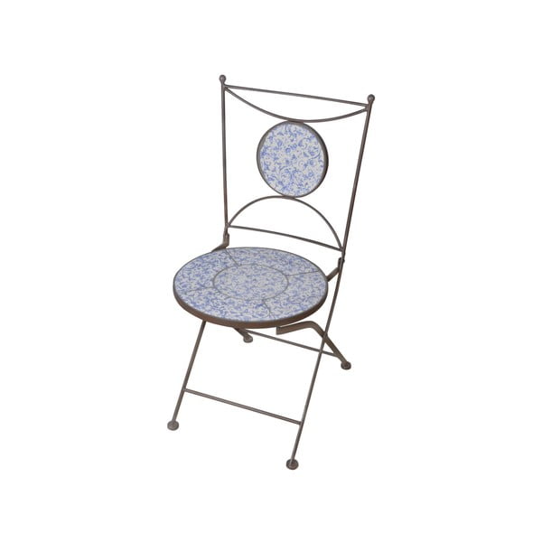 Niebiesko-białe krzesło z ceramicznym siedziskiem Ego Dekor