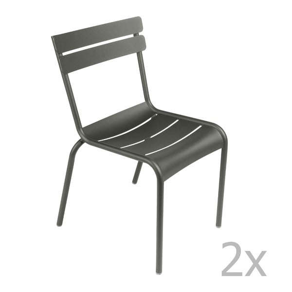 Zestaw 2 szarych krzeseł Fermob Luxembourg