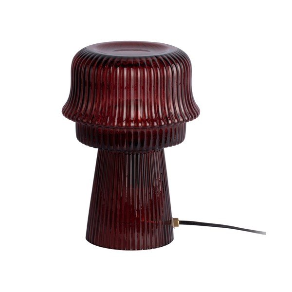 Bordowa szklana lampa stołowa (wysokość 26 cm) Cadiz – Leitmotiv