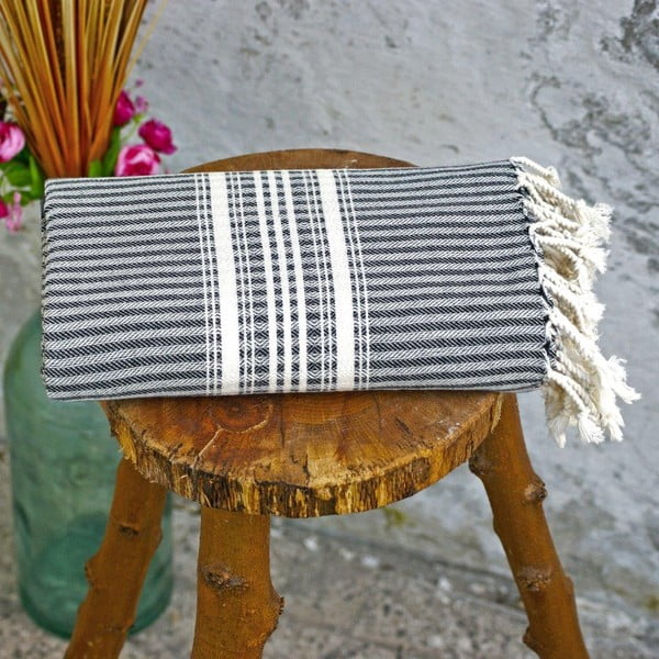 Ręcznik hamam Cloth Black, 90x180 cm