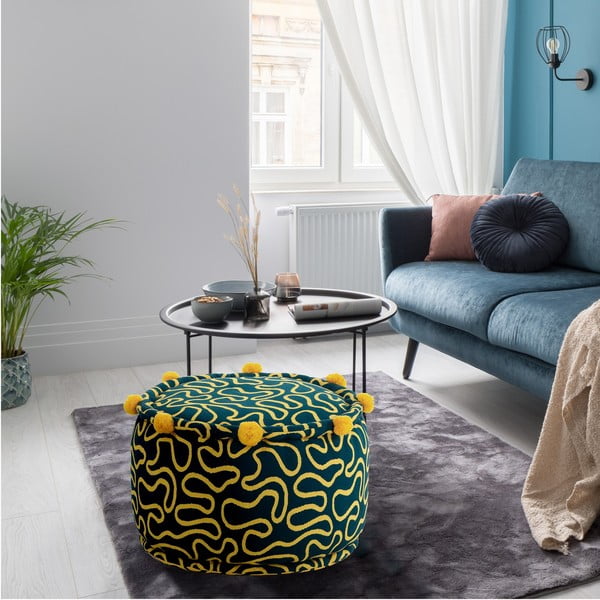 Żółty/ciemnozielony puf Tangle – Tomasucci-image-2