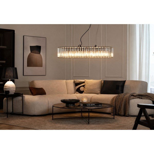 Metalowa lampa wisząca ze szklanym kloszem Akiko – Premier Housewares-image-3