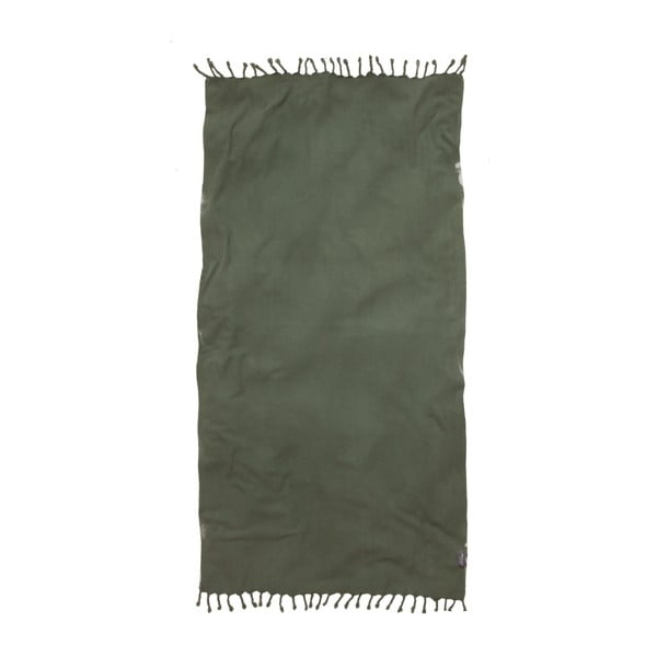Zielony ręcznik Hamam Seahorse Pessinus, 100x180 cm