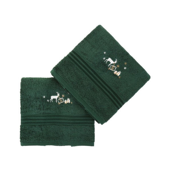Zestaw 2 zielonych ręczników Corap, 50x90 cm