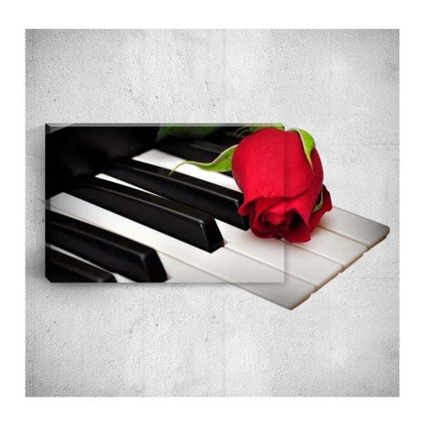 Obraz 3D Mosticx Rose On Piano, 40x60 cm