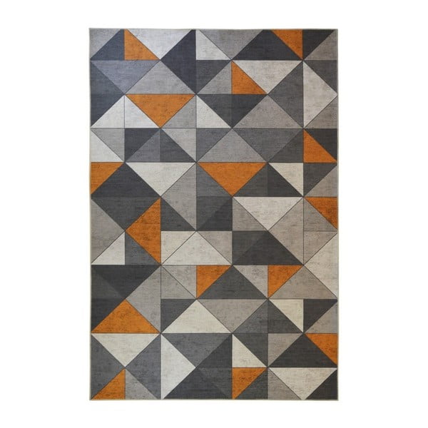 Szaro-pomarańczowy dywan Floorita Shapes, 120x180 cm