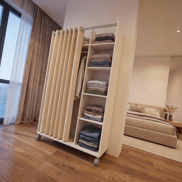 Biało-beżowa szafa 100x160 cm Kit – Tvilum-image-2