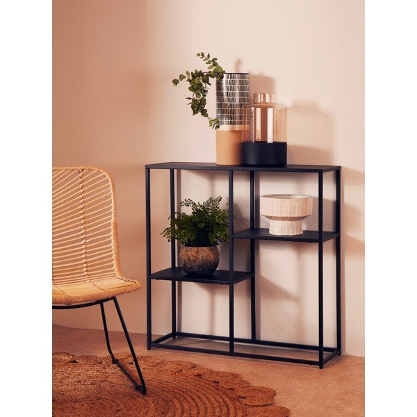 Czarny stalowy regał 80x81x26 cm Acero – Premier Housewares-image-1