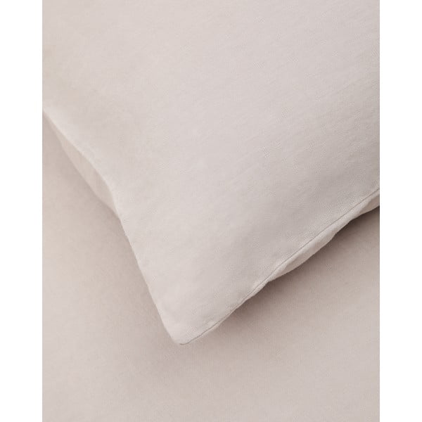 Szarobeżowa pościel jednoosobowa z mieszanki lnu 150x220 cm Simmel – Kave Home-image-4