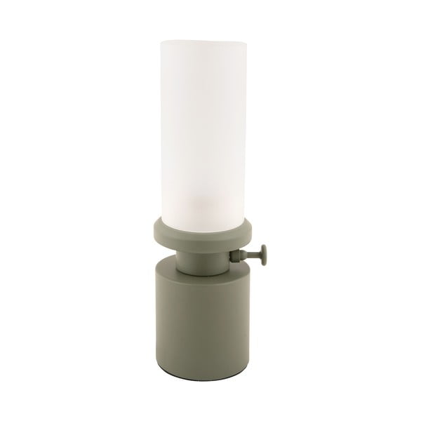 Lampa stołowa LED w kolorze khaki ze ściemniaczem i metalowo-szklanym kloszem (wysokość 29,5 cm) Camp – Leitmotiv