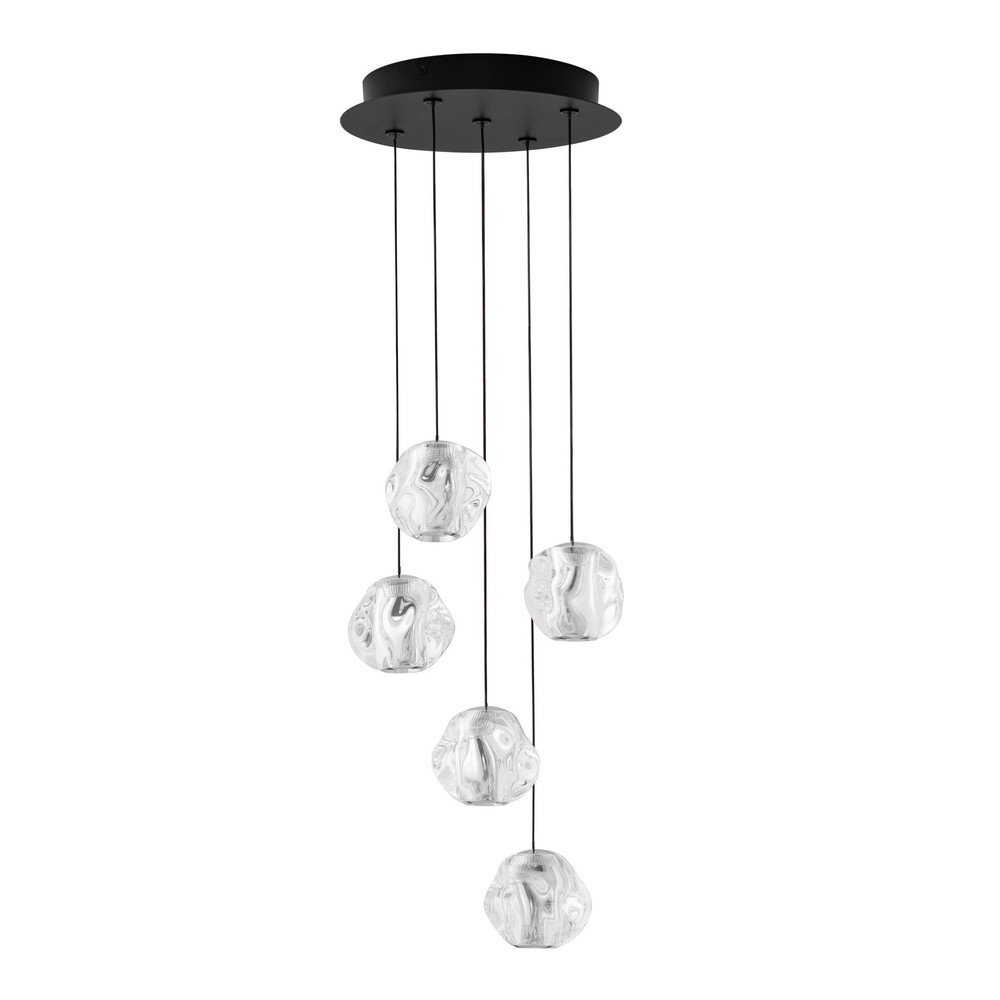 Metalowa lampa wisząca LED ze ściemniaczem w kolorze matowej czerni z kloszem ze szkła akrylowego ø 30 cm Ifos – Nova Luce