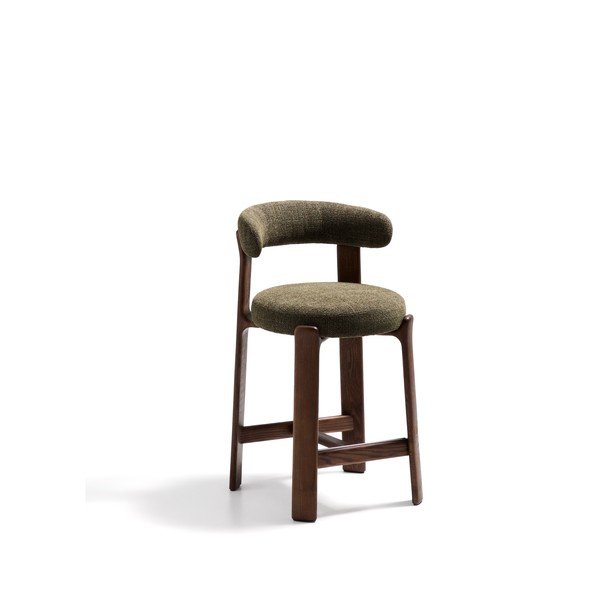 Hoker w kolorze zielono-ciemnonaturalnym z litego drewna jesionowego (wysokość siedziska 65 cm) Granite – Kave Home