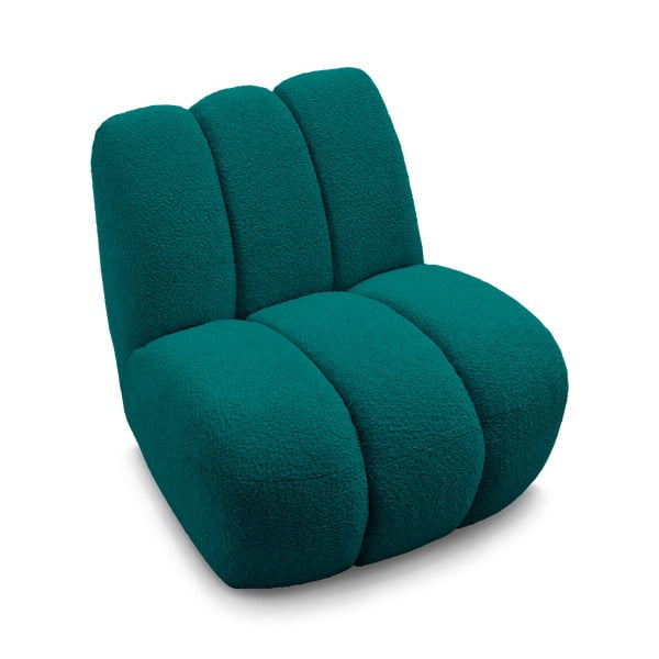 Turkusowy fotel z materiału bouclé Janissaire – Bobochic Paris-image-4