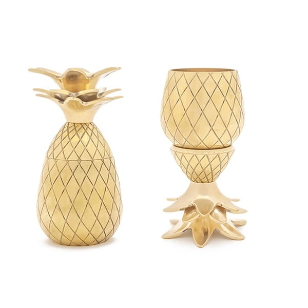 Zestaw 2 kieliszków w złotym kolorze W&P Design Pineapple-image-2