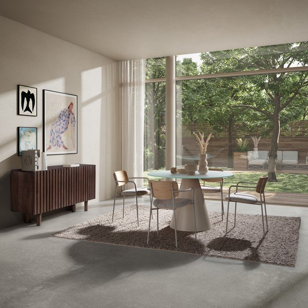 Okrągły stół ze szklanym blatem ø 120 cm Vida – MOME-image-1