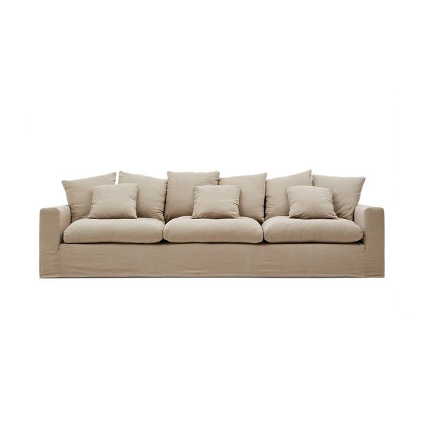 Beżowa lniana sofa 340 cm Nora – Kave Home