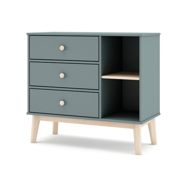 Szarozielona komoda dziecięca 90x81x40 cm Esteban – Marckeric-image-3