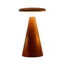 Lampa stołowa LED w ciemnym naturalnym kolorze z drewnianym kloszem (wysokość 14 cm) Sylva – Gingko