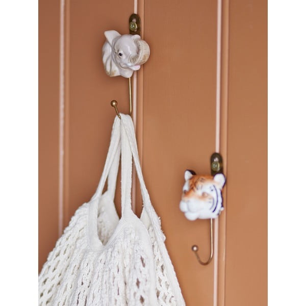 Beżowy ścienny haczyk ceramiczny Nosa – Bloomingville Mini-image-1