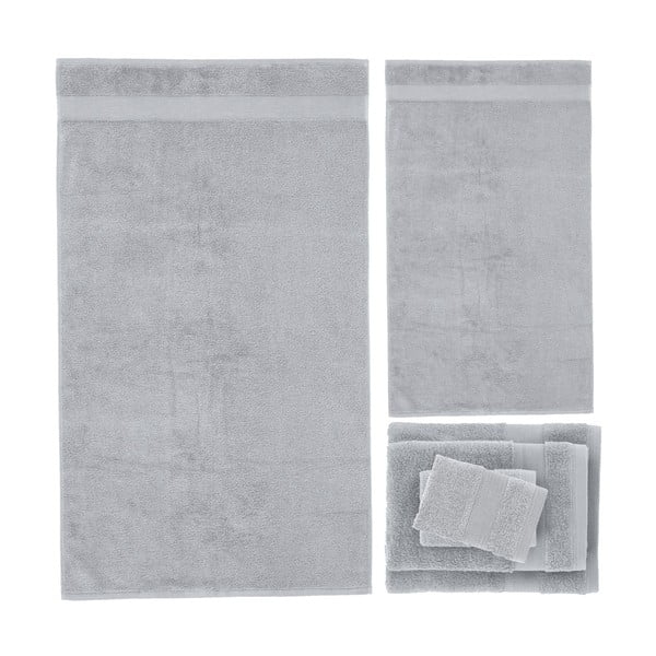 Jasnoszare bawełniane ręczniki frotte zestaw 6 szt. Anti-Bacterial – Catherine Lansfield-image-2