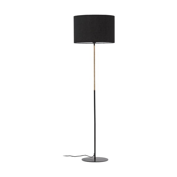 Czarna lampa stojąca z tekstylnym kloszem (wysokość 160 cm) Canar – Kave Home