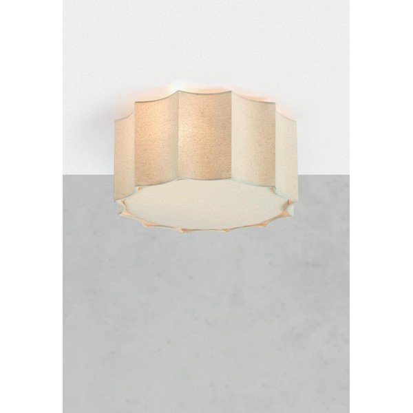 Beżowa metalowa lampa sufitowa z tekstylnym kloszem ø 35 cm Olea – Markslöjd-image-1