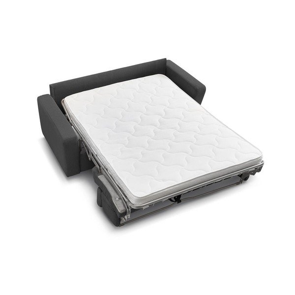 Ciemnoszara sztruksowa rozkładana sofa 195 cm Monaco – Bobochic Paris-image-4