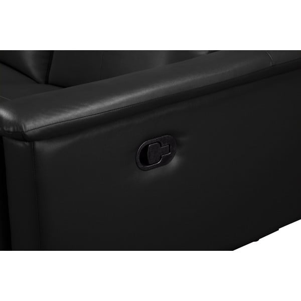 Czarna sofa z imitacji skóry 222 cm Lund – Støraa-image-4