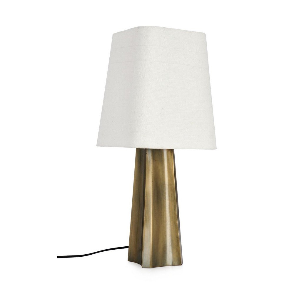 Metalowa lampa stołowa w kolorze złota z tekstylnym kloszem (wysokość 61 cm) Tripura – Bizzotto