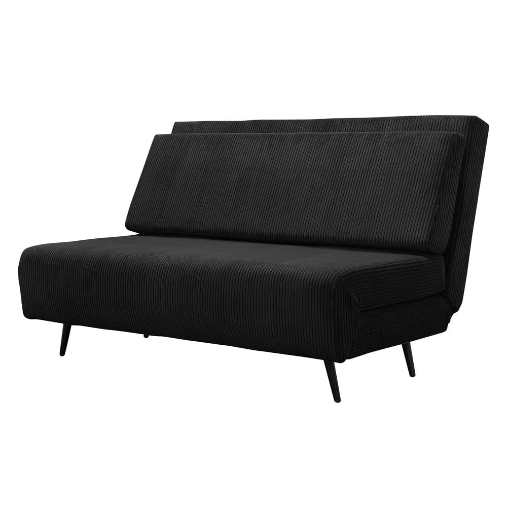 Antracytowa sztruksowa rozkładana sofa 140 cm Mallory – Støraa (zdjęcie 3)