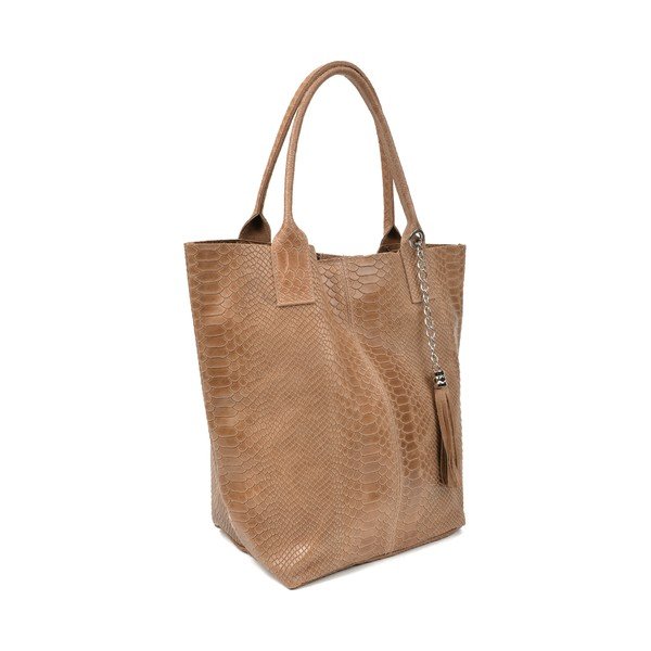 Brązowa skórzana torebka shopper Renata Corsi Lola-image-2