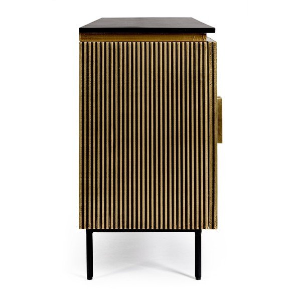 Czarna/w naturalnym kolorze komoda 160x80x40 cm Virat – Bizzotto-image-4