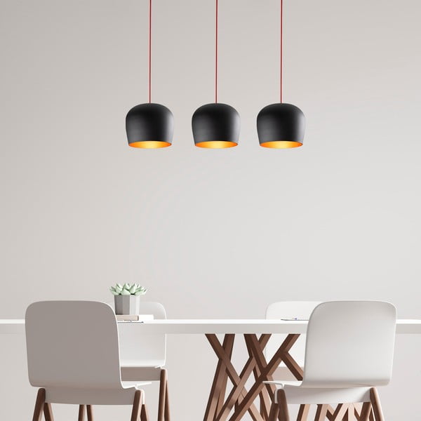 Czarna lampa wisząca z metalowym kloszem Berceste – Opviq lights-image-1