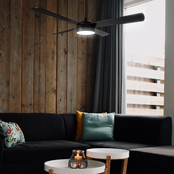 Czarna lampa sufitowa LED ø 15 cm Zarautz – SULION-image-1